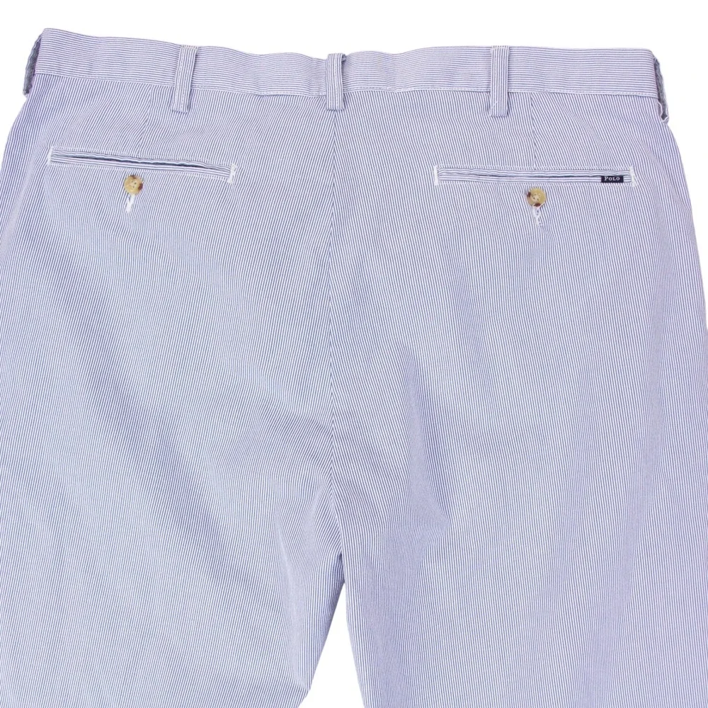 Polo Ralph Lauren Mens 36x34 Blue White Seersucker Stripe Classic Fit Pants